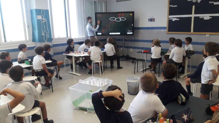 Primary students during Science class